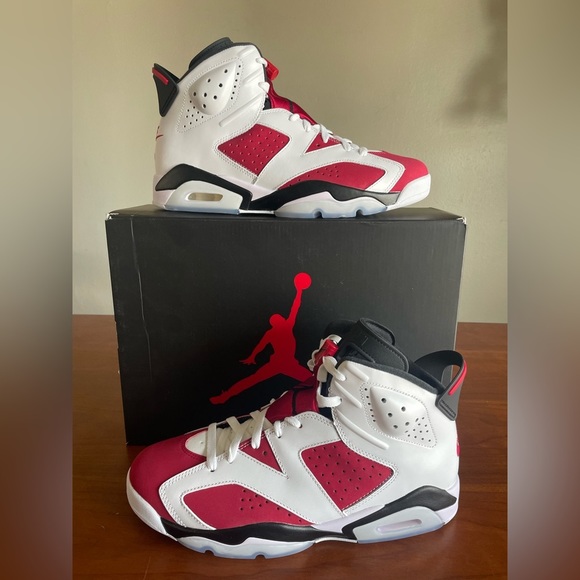 Nike Air Jordan 6 'Carmine' White Red Black CT8529-106 Mens [B-GRADE] Size 10 - Picture 1 of 8